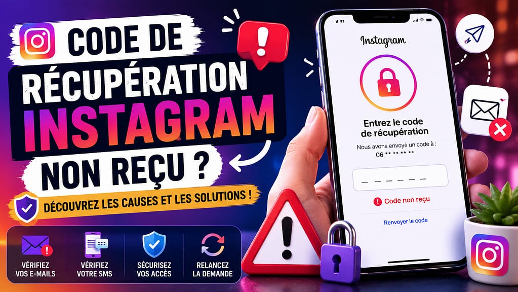 Je ne reçois pas le code de récupération INSTAGRAM que faire ?