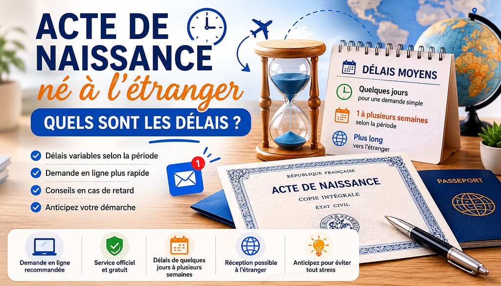 Délai de réception acte de naissance né à l'étranger.