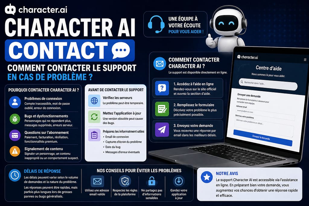 CHARACTER AI : comment contacter le support en cas de problème ?