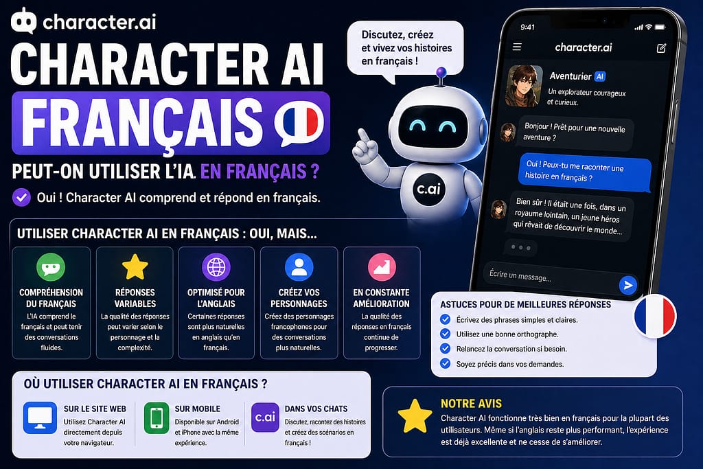CHARACTER AI en Français : peut-on utiliser l'IA en Français ?
