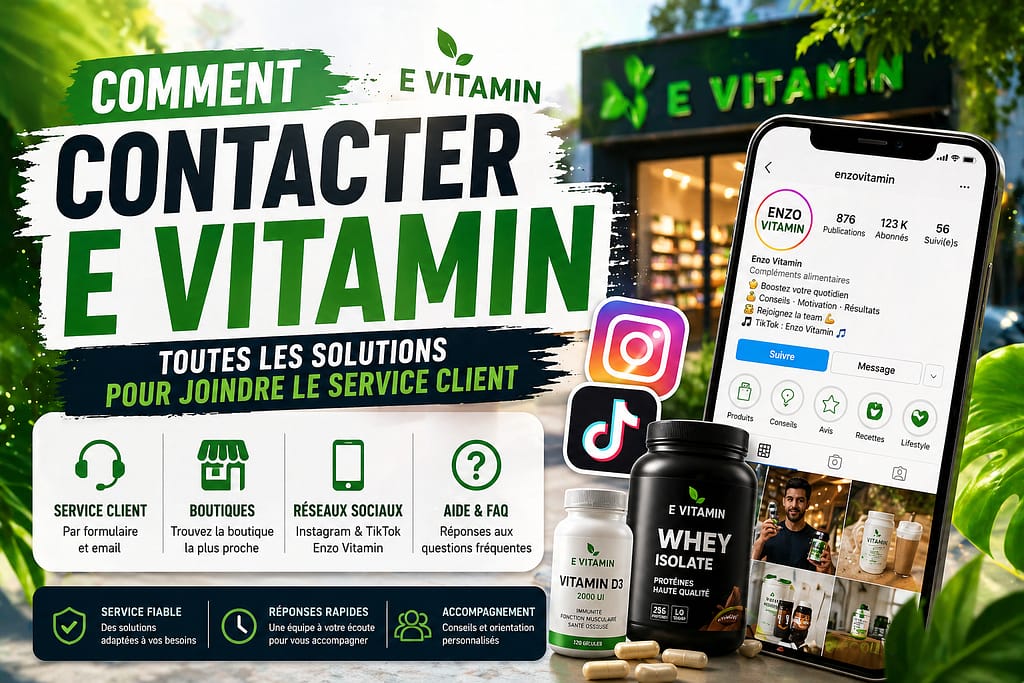 Contacter E VITAMIN pour toutes vos questions : service client