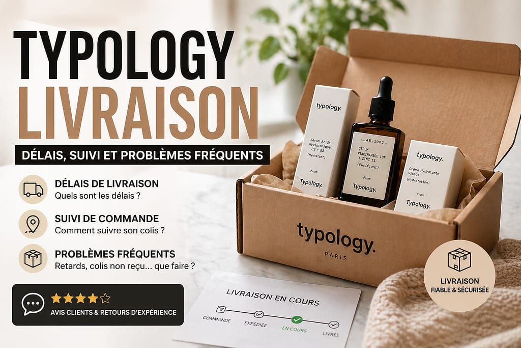 Délai de livraison TYPOLOGY et suivi de commande