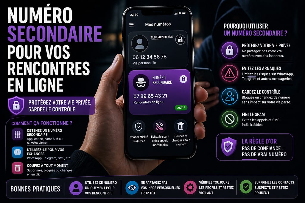 Numéro secondaire pour vos rencontres en ligne.