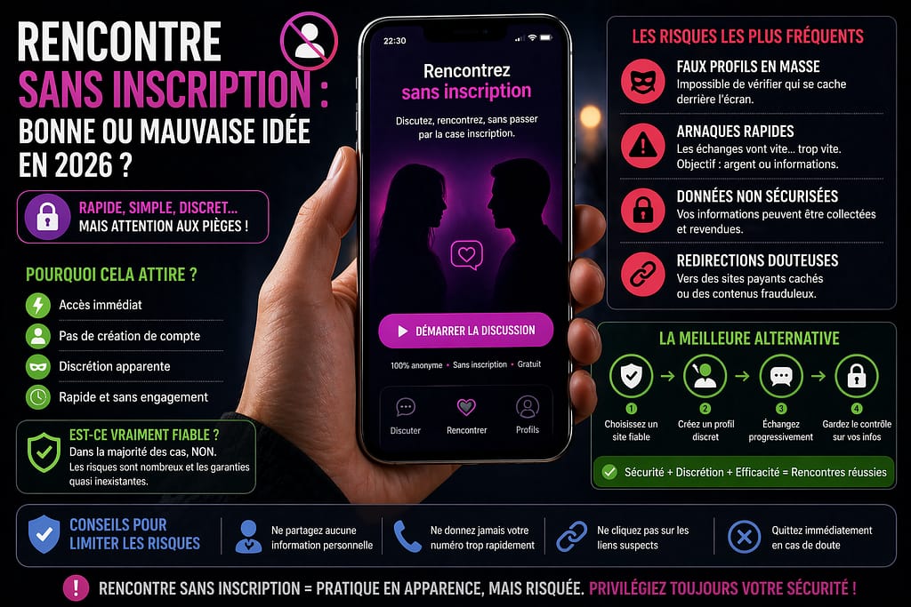Sites de rencontre sans inscription : bonne ou mauvaise idée ?