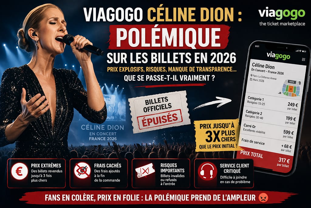 VIAGOGO polèmique sur les billets Céline DION 2026