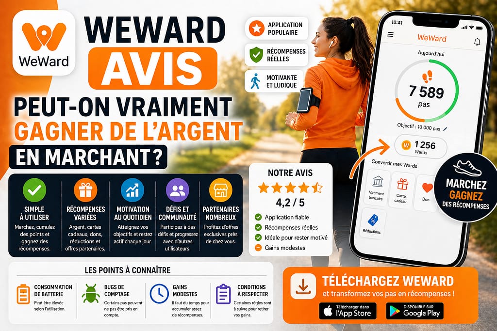 WEWARD Avis : peut-on vraiment gagner de l'argent en marchant ?