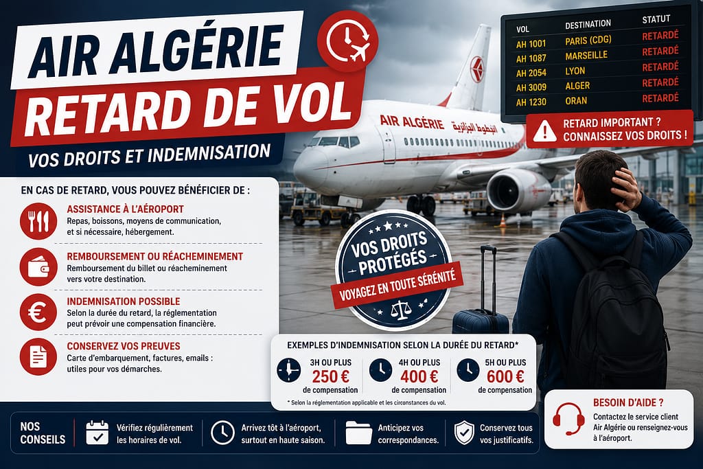 AIR ALGERIE RETARD DE VOL : vos droits et indemnisation.