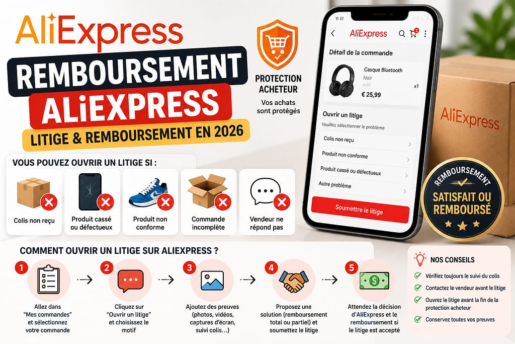 ALIEXPRESS REMBOURSEMENT et LITIGE : comment obtenir satisfaction.