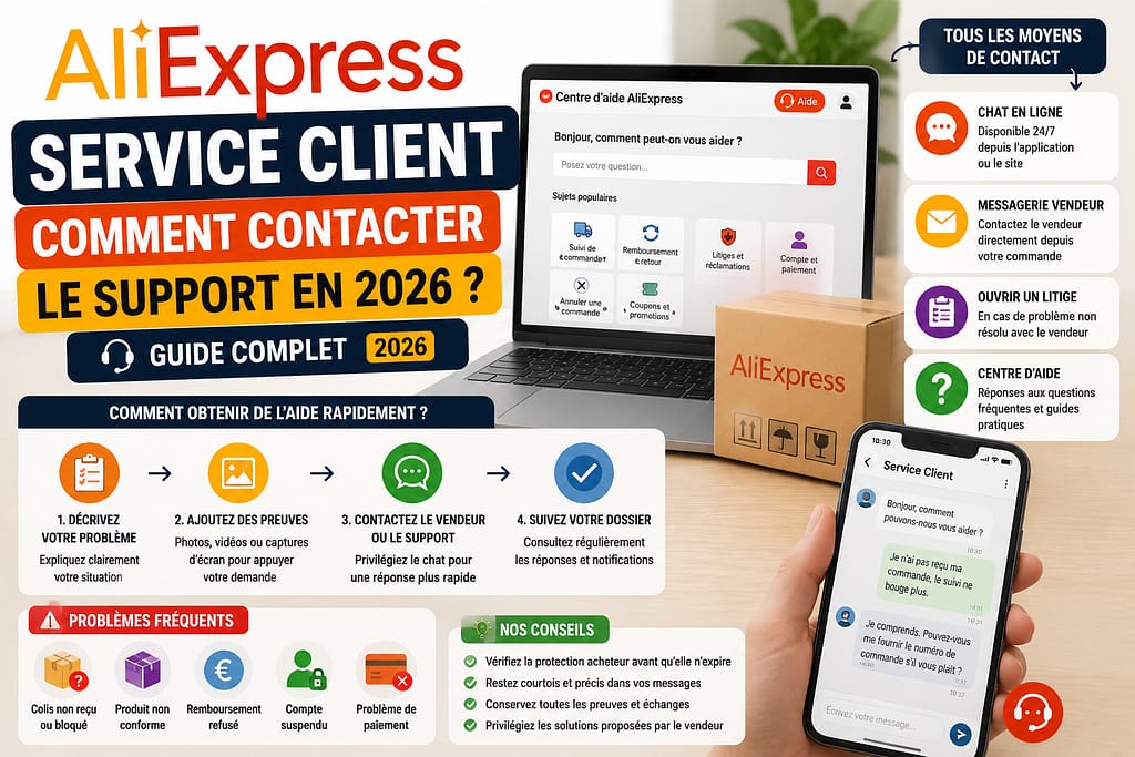 ALIEXPRESS SERVICE CLIENT : comment contacter le support client en 2026 ?