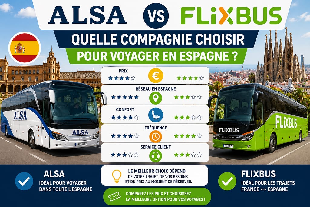 ALSA ou FlixBus comparatif Espagne