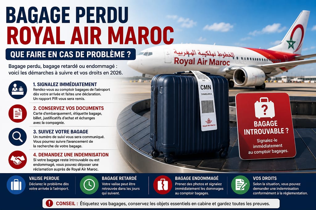 BAGAGE PERDU ROYAL AIR MAROC : que faire en cas de problème ?