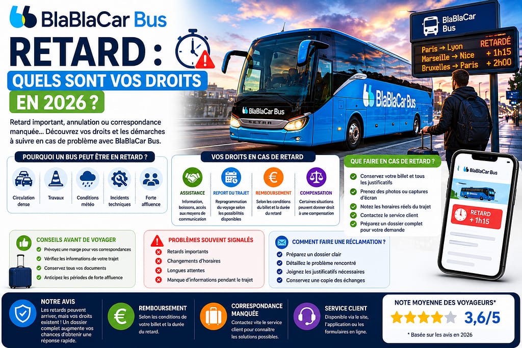 BLABLACAR BUS RETARD : quels sont vos droits en 2026 ?