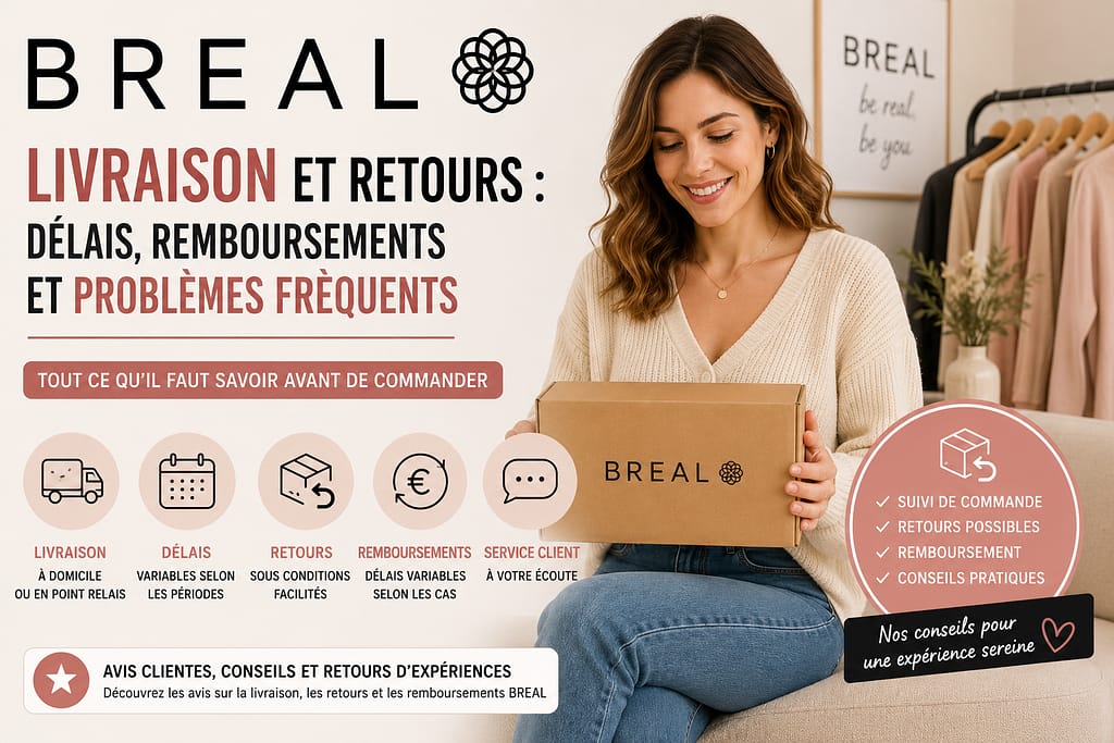 BREAL livraison et retours : avis clientes sur les délais, remboursements, suivi de commande et service client