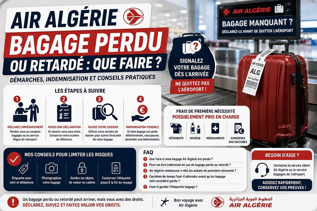 AIR ALGERIE : Bagage perdu ou retardé : que faire ?