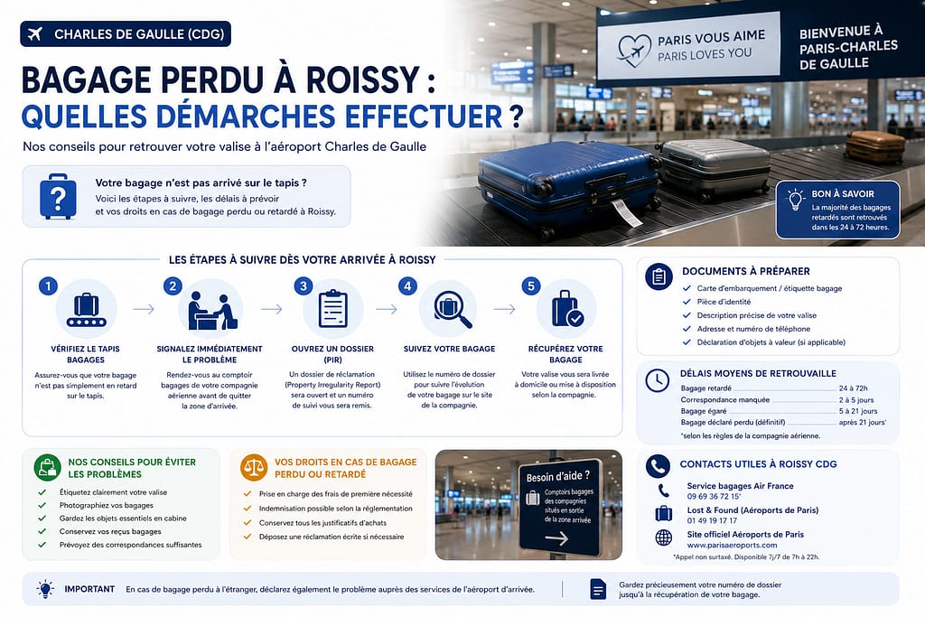 Bagage perdu Roissy CDG : quelles démarches effectuer ? 
