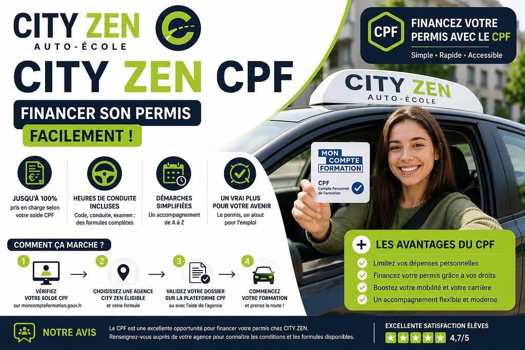 CITY ZEN CPF financer son permis facilement avec le CPF