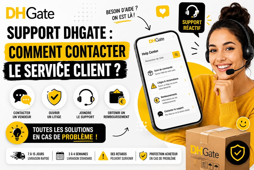 Contact service client DHGATE : contacter le support.