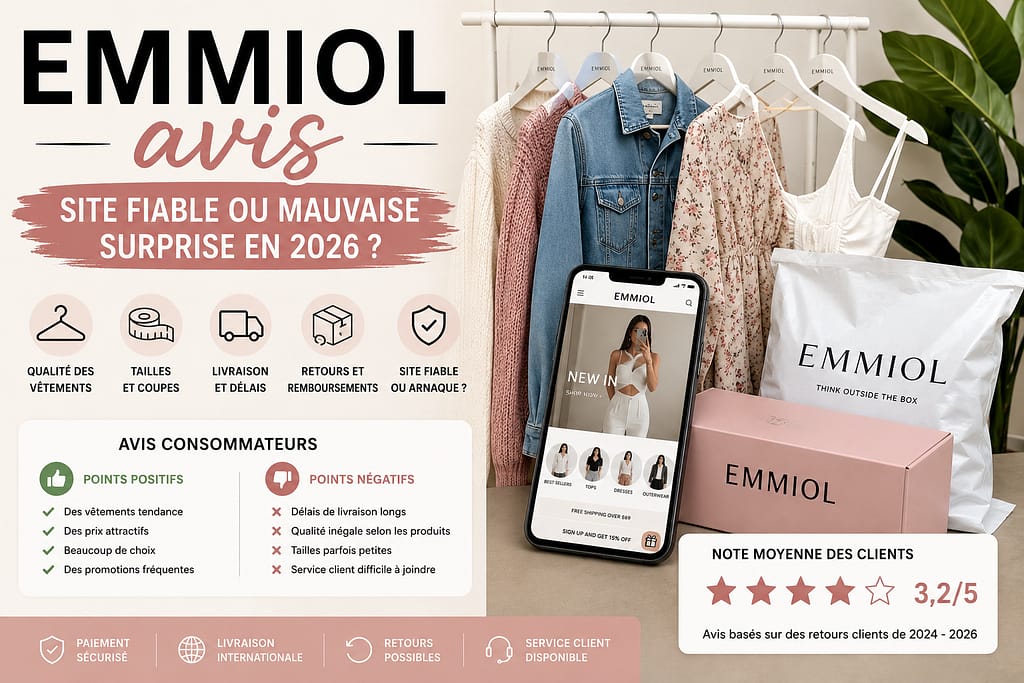 EMMIOL avis 2026 : qualité des vêtements, tailles, livraison, fiabilité du site et retours consommateurs