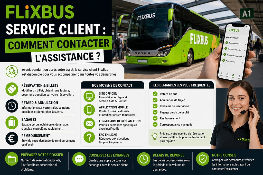 FLIXBUS SERVICE CLIENT : comment contacter l'assistance.