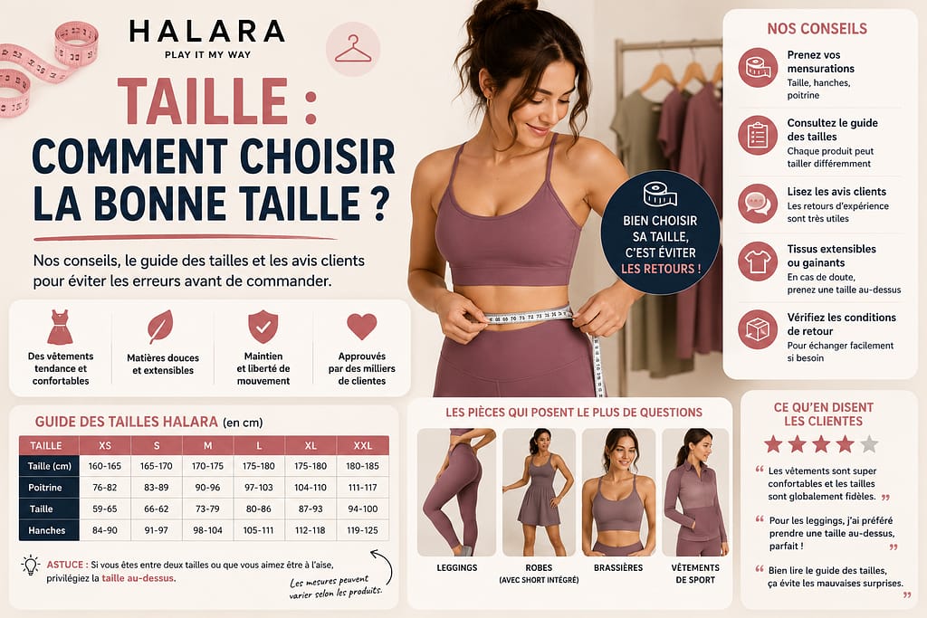 HALARA : choisir le bonne taille. Les conseils pour ne pas être déçu.