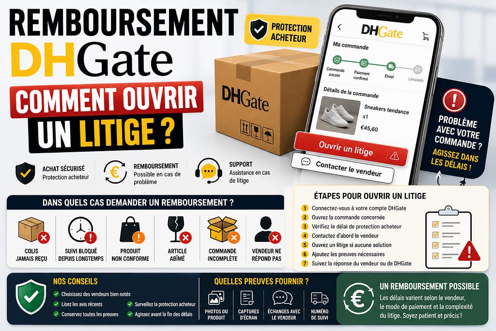 Remboursement DHGATE comment ouvrir un litige ? 