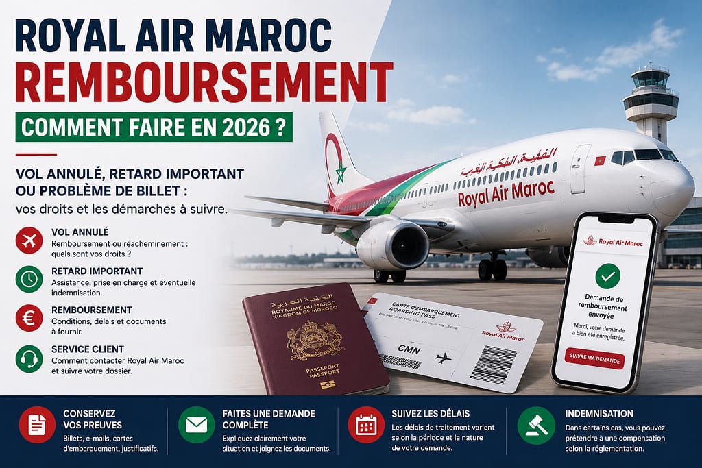 ROYAL AIR MAROC - REMBOURSEMENT : comment faire une demande en 2026 ?