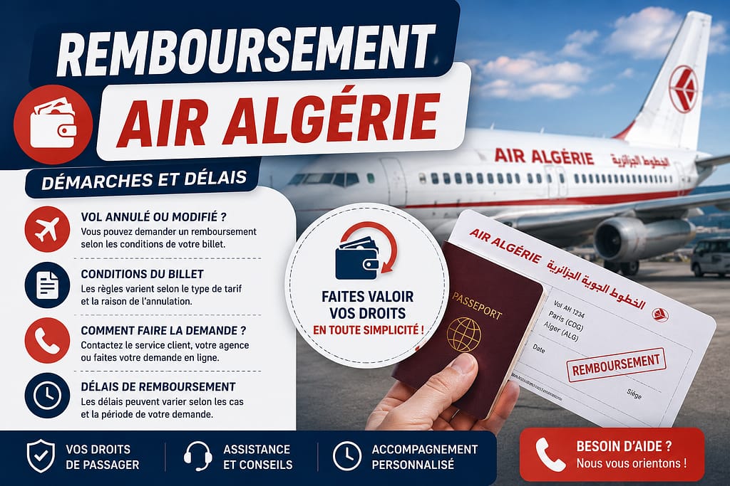 Remboursement AIR ALGERIE : démarches et délais