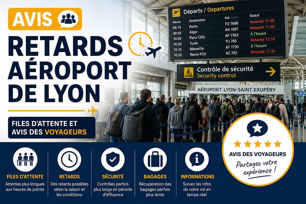 Retards aéroport Lyon : Files d'attente et avis des voyageurs.