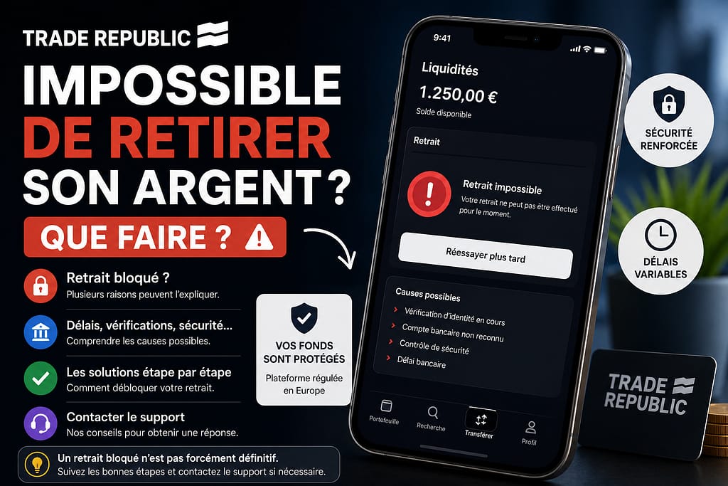 TRADE REPUBLIC : impossible de retirer son argent que faire ?