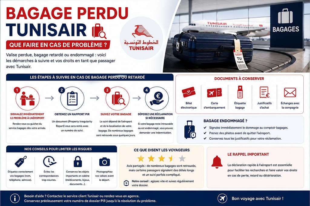 BAGAGE PERDU TUNISAIR : que faire en cas de problème ? 