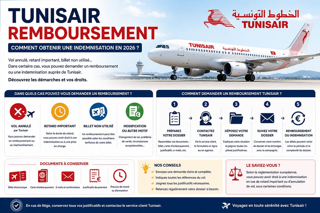 TUNISAIR REMBOURSEMENT : comment obtenir une indemnisation en 2026 ? 