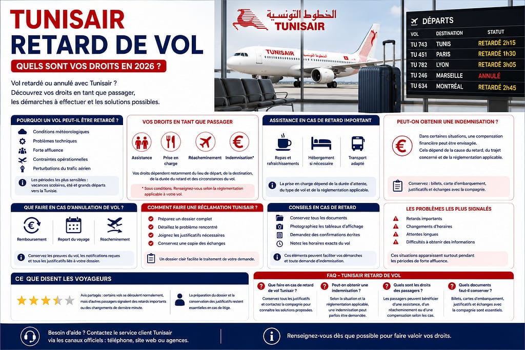 TUNISAIR RETARD DE VOL : quels sont vos droits en 2026 ?