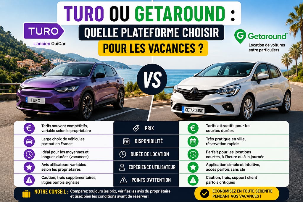TURO OU GETAROUND : quelle plateforme de location choisir ?