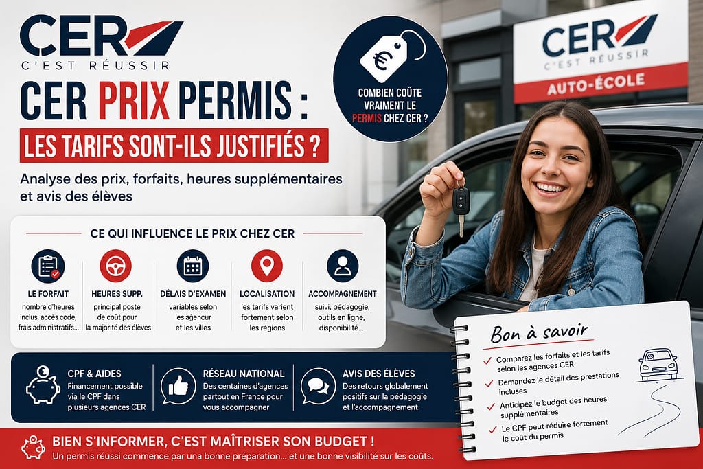 CER prix permis : les tarifs sont-ils justifiés ?