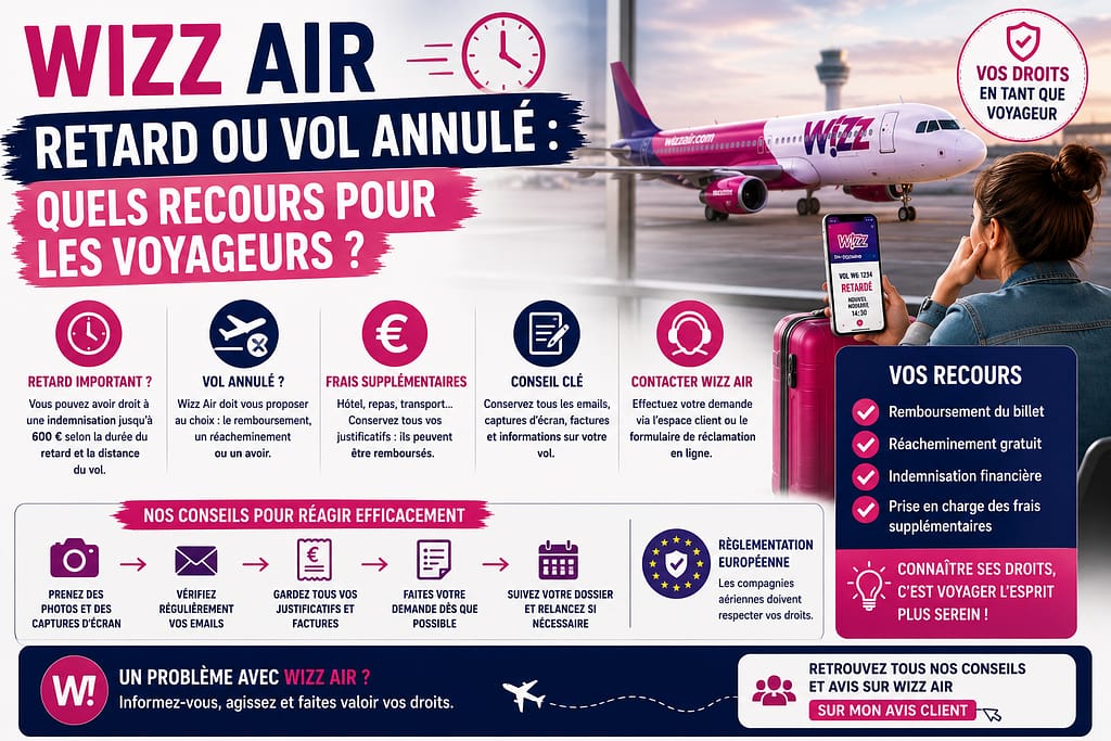 WIZZ AIR retard ou vol annulé : quels recours pour les voyageurs ?