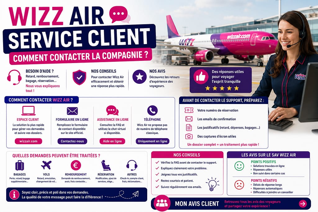 WIZZAIR SERVICE CLIENT : comment contacter la compagnie ? 