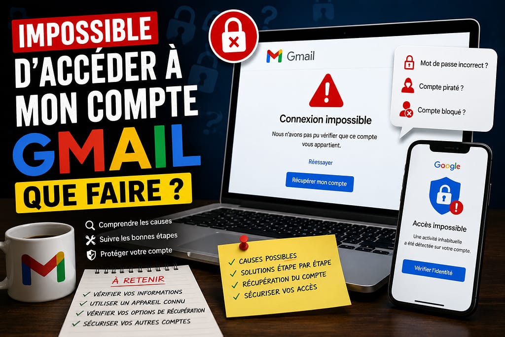 Accès impossible à mon compte GMAIL que faire ?