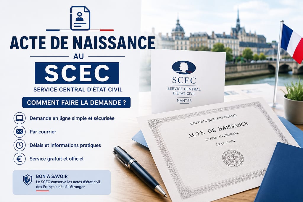 Demander un acte de naissance au SCEC (enfants nés à l'étranger) : comment faire la demande ?
