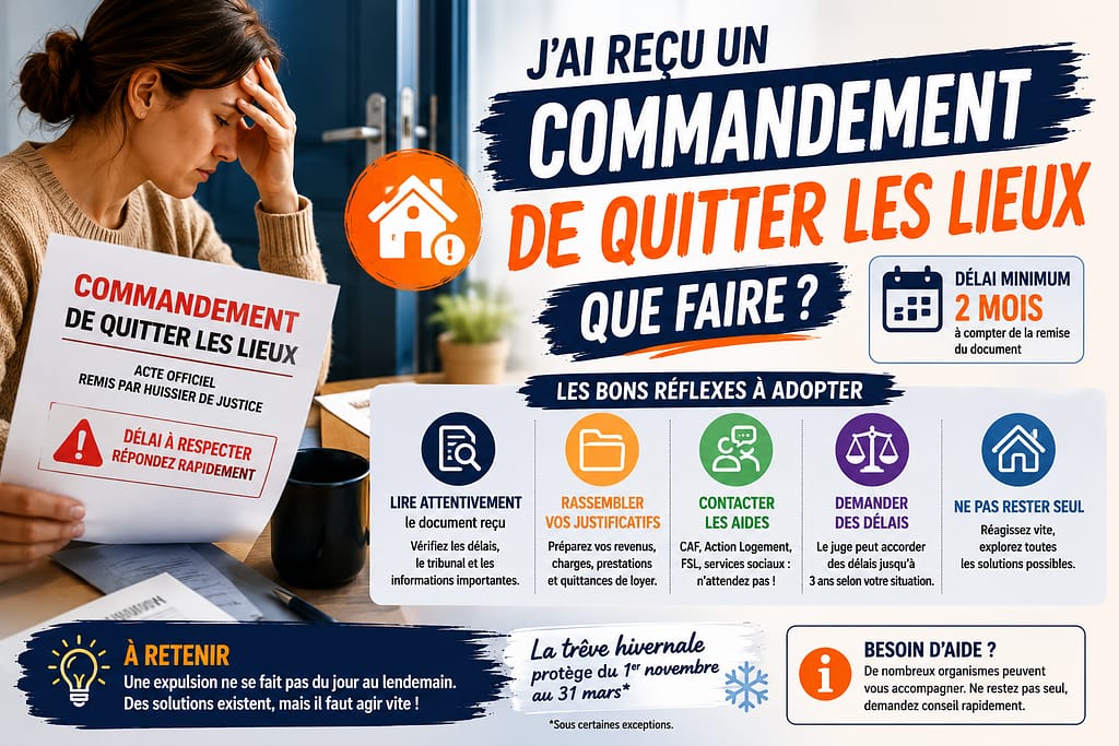 J'ai reçu un commandement de quitter les lieux, que faire ?
