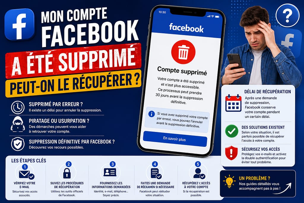 Compte FACEBOOK supprimé que faire ? 