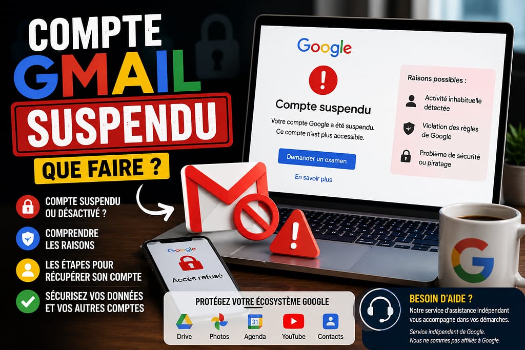 Compte GMAIL SUSPENDU que faire ?