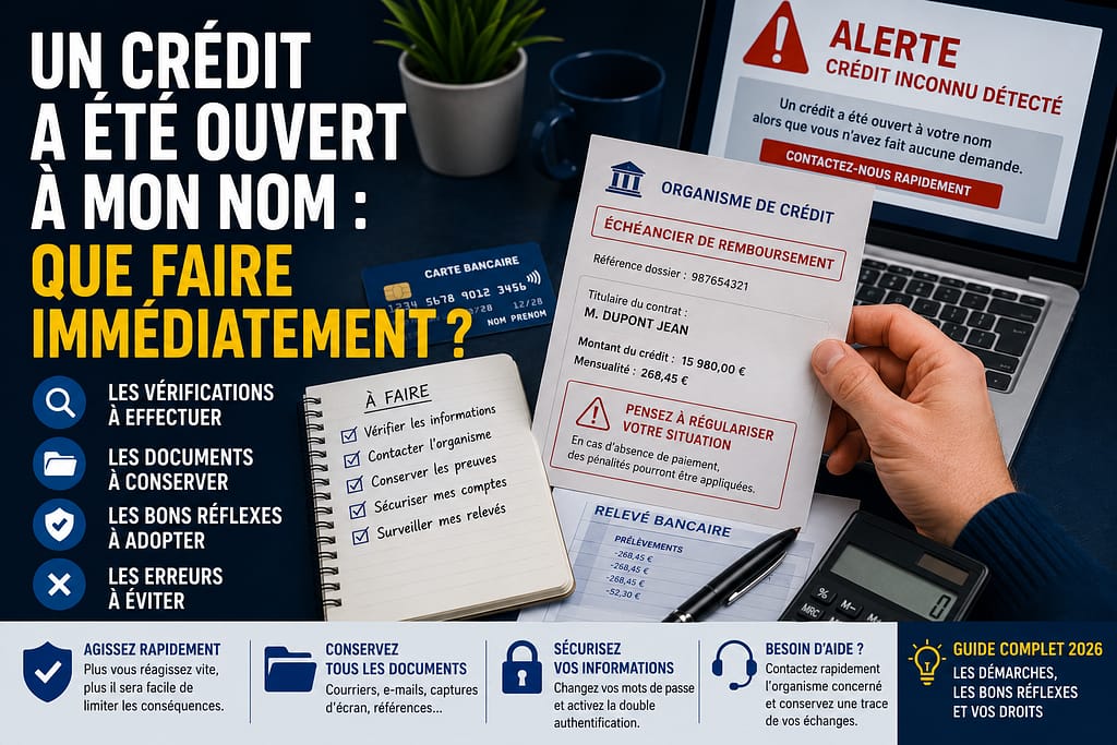 Crédit ouvert à mon nom que faire immédiatement ?