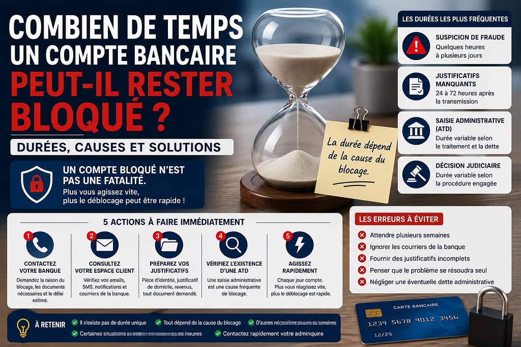Combien de temps un compte bancaire peut-il rester bloqué ?