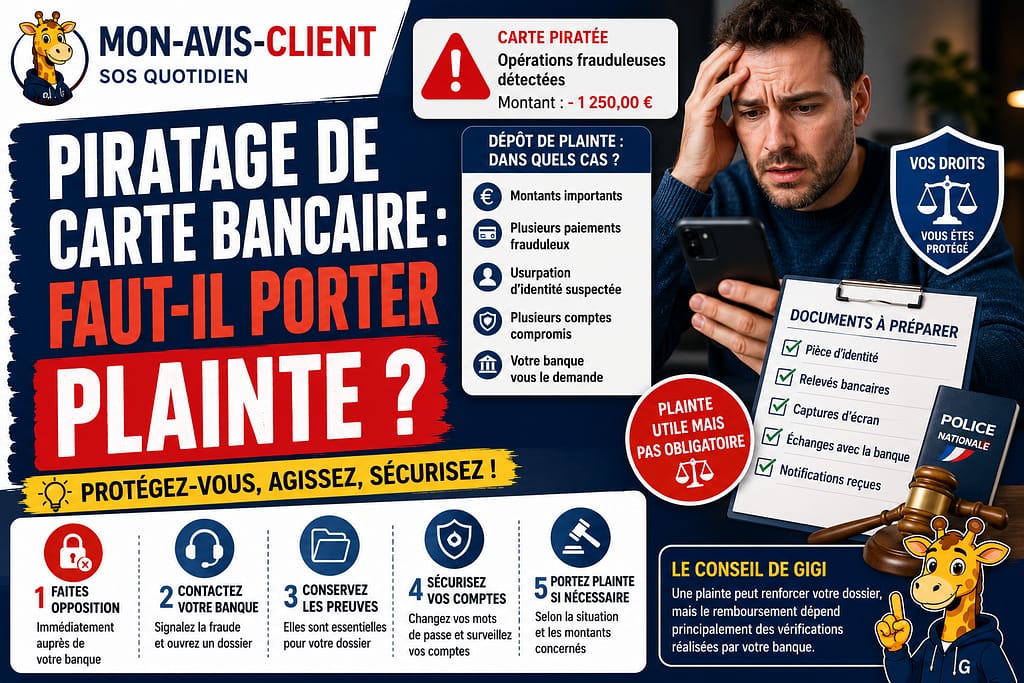 Piratage carte bancaire, faut-il porter plainte ? 