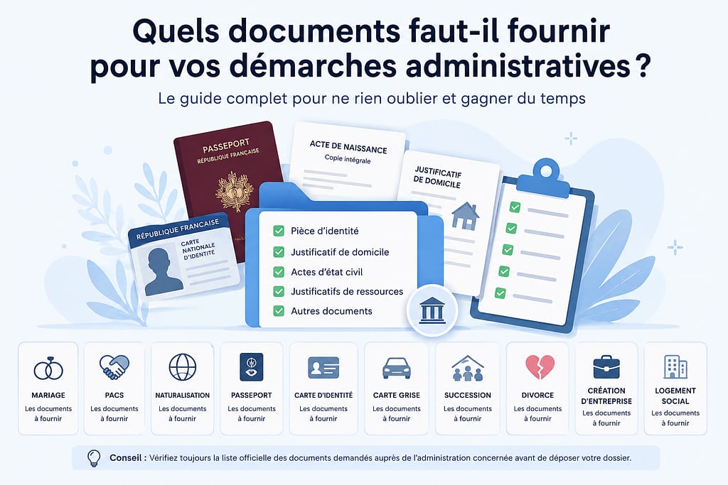 Quels documents faut-il fournir pour vos démarches administratives ?