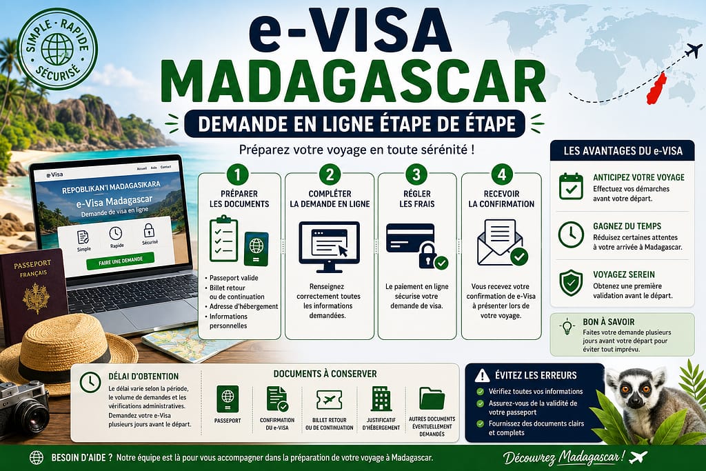 E-VISA MADAGASCAR : demande en ligne étape par étape.