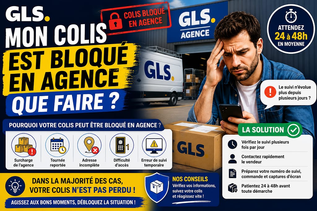 GLS colis bloqué en agence que faire ?