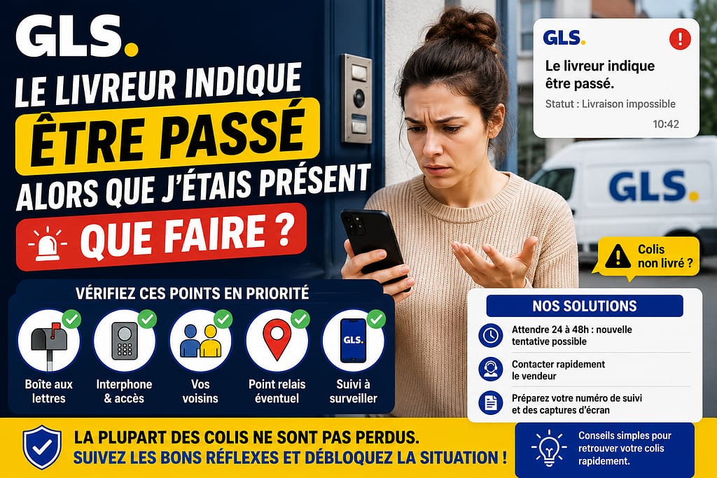 GLS le livreur indique être passé alors que j'étais présent, que faire ?