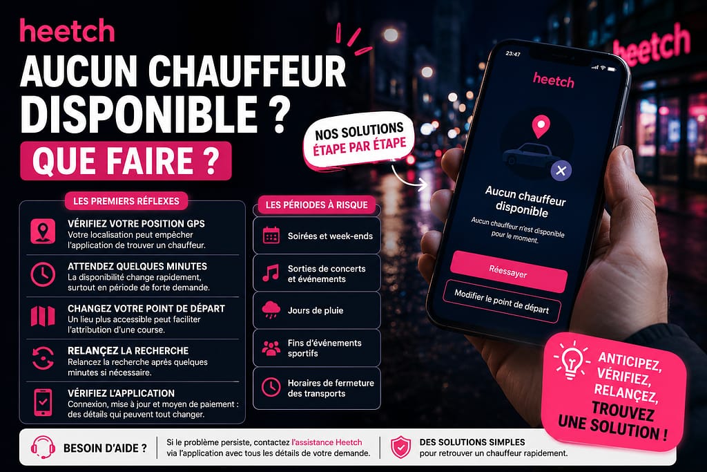 HEETCH aucun chauffeur disponible : que faire ?