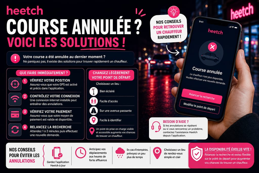 HEETCH : course annulée, voici les solutions !